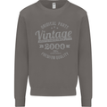 Vintage Year 23rd Birthday 2000 Mens Sweatshirt Jumper Charcoal