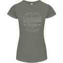 Vintage Year 24th Birthday 1999 Womens Petite Cut T-Shirt Charcoal