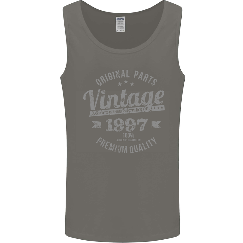 Vintage Year 26th Birthday 1997 Mens Vest Tank Top Charcoal