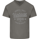 Vintage Year 27th Birthday 1996 Mens V-Neck Cotton T-Shirt Charcoal