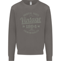 Vintage Year 29th Birthday 1994 Mens Sweatshirt Jumper Charcoal