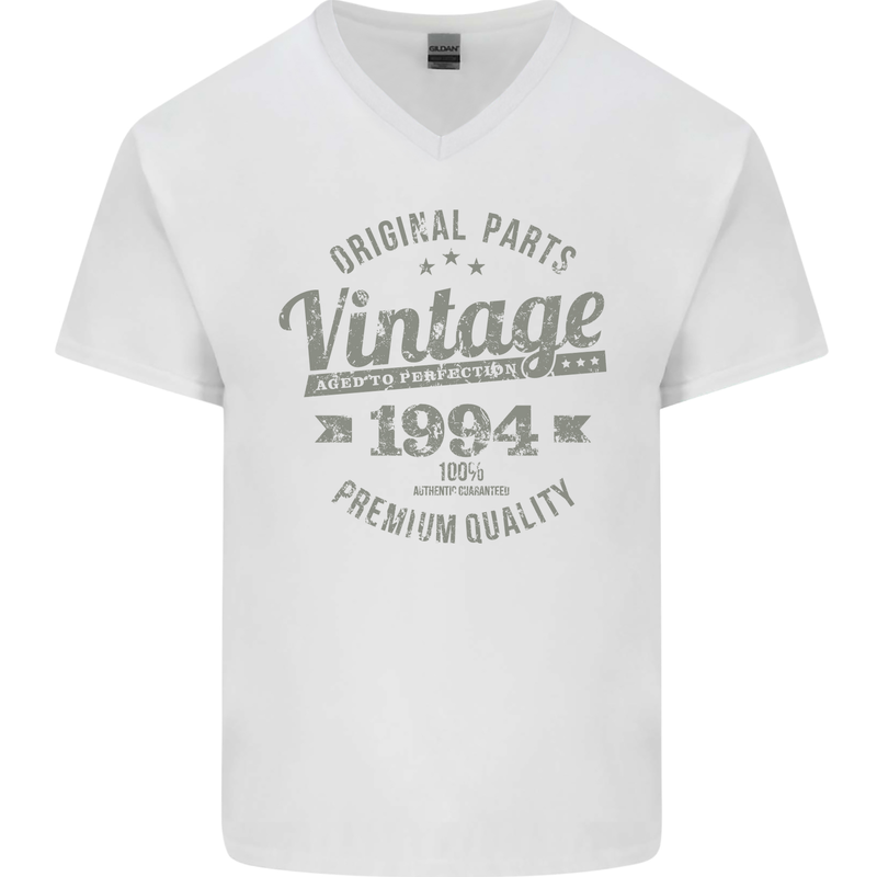 Vintage Year 29th Birthday 1994 Mens V-Neck Cotton T-Shirt White
