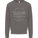 Vintage Year 30th Birthday 1993 Mens Sweatshirt Jumper Charcoal