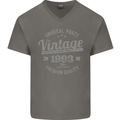 Vintage Year 30th Birthday 1993 Mens V-Neck Cotton T-Shirt Charcoal