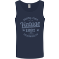 Vintage Year 32nd Birthday 1991 Mens Vest Tank Top Navy Blue