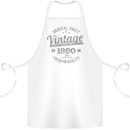 Vintage Year 33rd Birthday 1990 Cotton Apron 100% Organic White