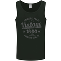 Vintage Year 33rd Birthday 1990 Mens Vest Tank Top Black