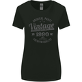 Vintage Year 33rd Birthday 1990 Womens Wider Cut T-Shirt Black