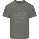 Vintage Year 34th Birthday 1989 Mens Cotton T-Shirt Tee Top Charcoal