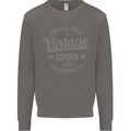 Vintage Year 34th Birthday 1989 Mens Sweatshirt Jumper Charcoal