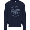 Vintage Year 34th Birthday 1989 Mens Sweatshirt Jumper Navy Blue