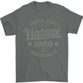 Vintage Year 34th Birthday 1989 Mens T-Shirt 100% Cotton Charcoal