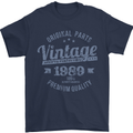 Vintage Year 34th Birthday 1989 Mens T-Shirt 100% Cotton Navy Blue