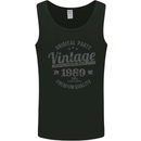 Vintage Year 34th Birthday 1989 Mens Vest Tank Top Black