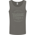 Vintage Year 34th Birthday 1989 Mens Vest Tank Top Charcoal