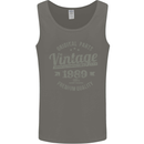 Vintage Year 34th Birthday 1989 Mens Vest Tank Top Charcoal