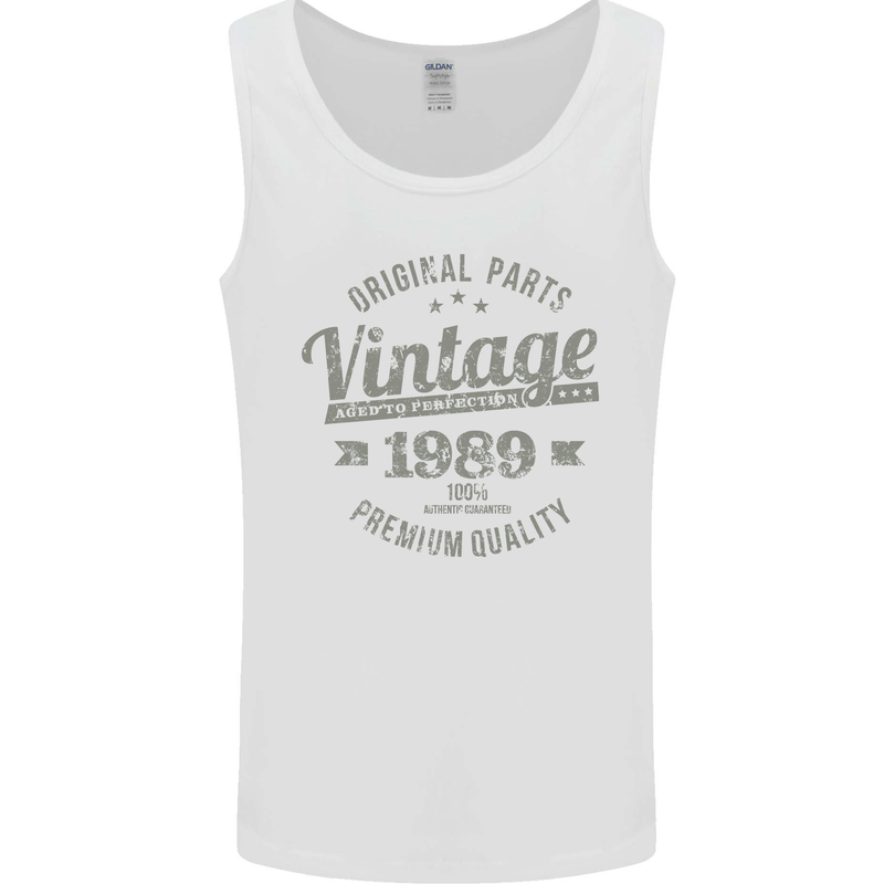 Vintage Year 34th Birthday 1989 Mens Vest Tank Top White