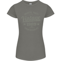 Vintage Year 34th Birthday 1989 Womens Petite Cut T-Shirt Charcoal