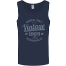 Vintage Year 35th Birthday 1988 Mens Vest Tank Top Navy Blue