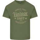 Vintage Year 36th Birthday 1987 Mens Cotton T-Shirt Tee Top Military Green