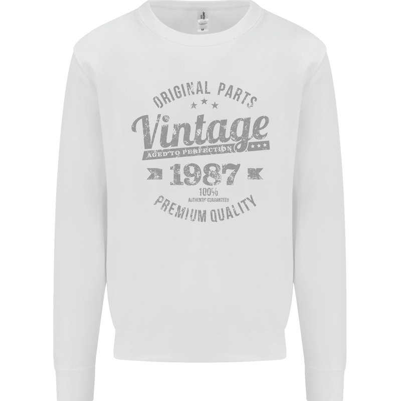 Vintage Year 36th Birthday 1987 Mens Sweatshirt Jumper White