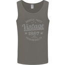 Vintage Year 36th Birthday 1987 Mens Vest Tank Top Charcoal