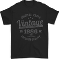 Vintage Year 37th Birthday 1986 Mens T-Shirt 100% Cotton Black