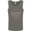 Vintage Year 37th Birthday 1986 Mens Vest Tank Top Charcoal