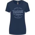 Vintage Year 37th Birthday 1986 Womens Wider Cut T-Shirt Navy Blue