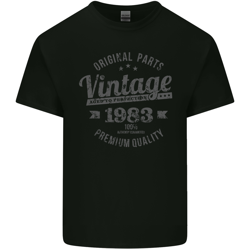 Vintage Year 40th Birthday 1983 Mens Cotton T-Shirt Tee Top Black