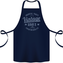 Vintage Year 42nd Birthday 1981 Cotton Apron 100% Organic Navy Blue