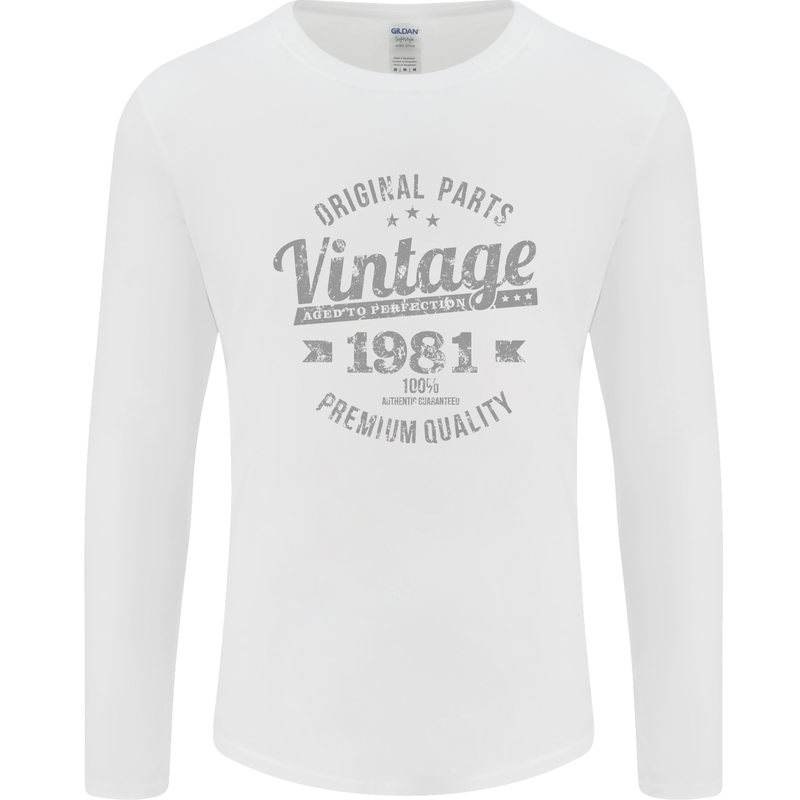 Vintage Year 42nd Birthday 1981 Mens Long Sleeve T-Shirt White