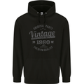 Vintage Year 43rd Birthday 1980 Mens 80% Cotton Hoodie Black