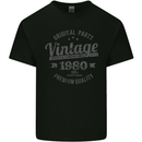 Vintage Year 43rd Birthday 1980 Mens Cotton T-Shirt Tee Top Black