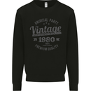 Vintage Year 43rd Birthday 1980 Mens Sweatshirt Jumper Black