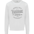 Vintage Year 43rd Birthday 1980 Mens Sweatshirt Jumper White