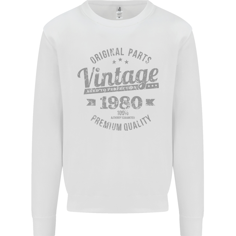 Vintage Year 43rd Birthday 1980 Mens Sweatshirt Jumper White
