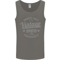 Vintage Year 43rd Birthday 1980 Mens Vest Tank Top Charcoal