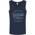 Vintage Year 43rd Birthday 1980 Mens Vest Tank Top Navy Blue