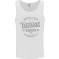 Vintage Year 43rd Birthday 1980 Mens Vest Tank Top White