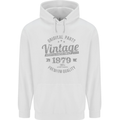 Vintage Year 44th Birthday 1979 Mens 80% Cotton Hoodie White