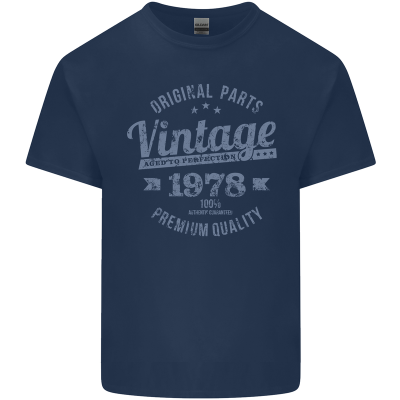 Vintage Year 45th Birthday 1978 Mens Cotton T-Shirt Tee Top Navy Blue
