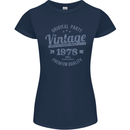 Vintage Year 45th Birthday 1978 Womens Petite Cut T-Shirt Navy Blue