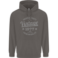 Vintage Year 46th Birthday 1977 Mens 80% Cotton Hoodie Charcoal