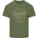 Vintage Year 46th Birthday 1977 Mens Cotton T-Shirt Tee Top Military Green