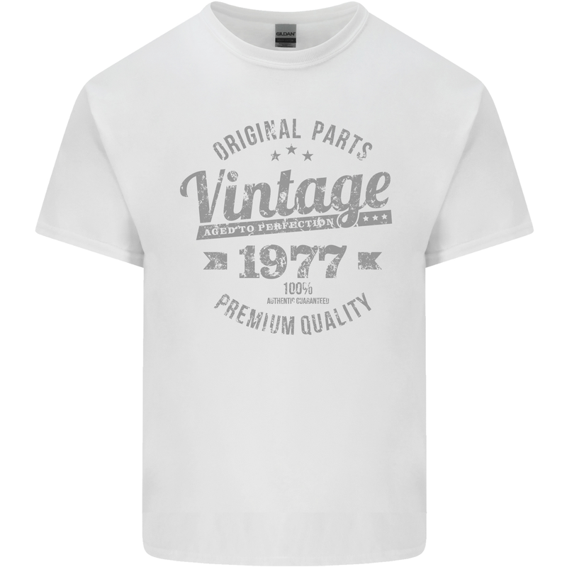 Vintage Year 46th Birthday 1977 Mens Cotton T-Shirt Tee Top White