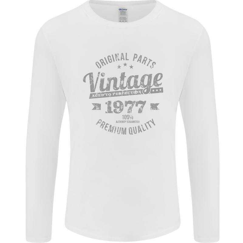 Vintage Year 46th Birthday 1977 Mens Long Sleeve T-Shirt White