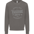 Vintage Year 46th Birthday 1977 Mens Sweatshirt Jumper Charcoal