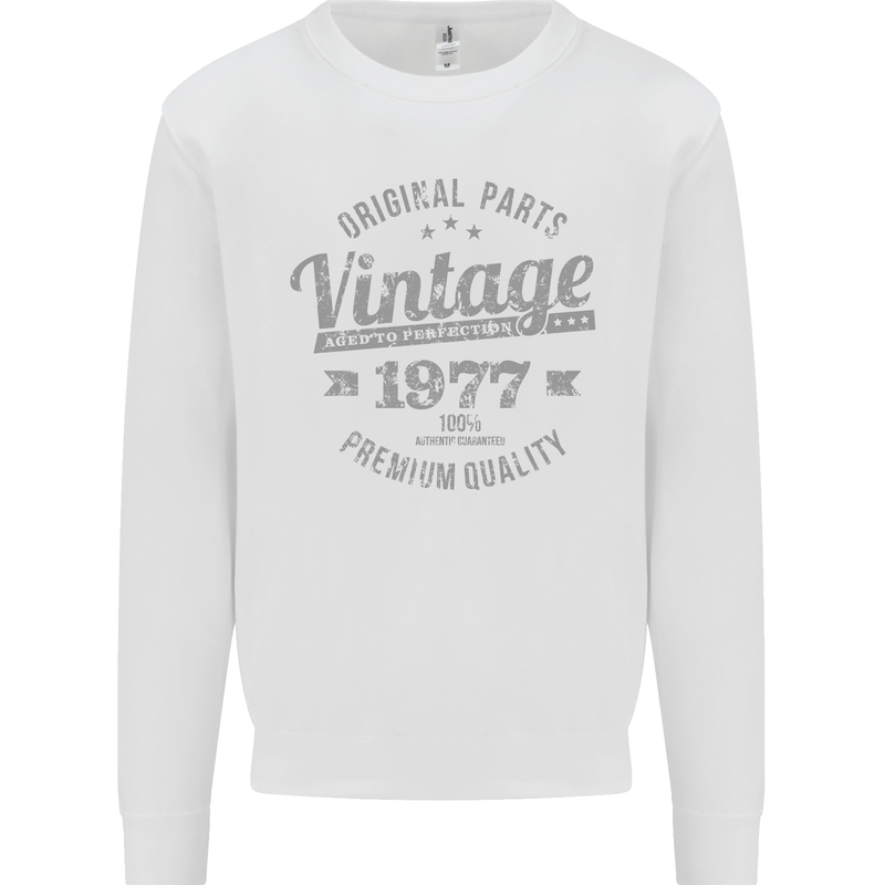 Vintage Year 46th Birthday 1977 Mens Sweatshirt Jumper White