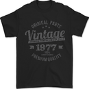 Vintage Year 46th Birthday 1977 Mens T-Shirt 100% Cotton Black